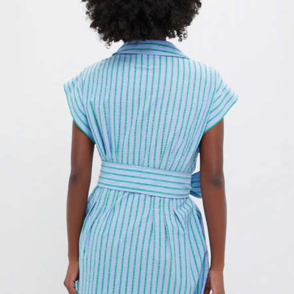 NWT Tuckernuck Delphinium Seersucker Mini Callie Dress - Medium - Picture 3 of 9